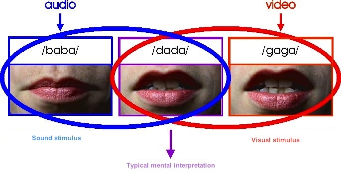 Illustration of the McGurk Effect from scienceblogs.com