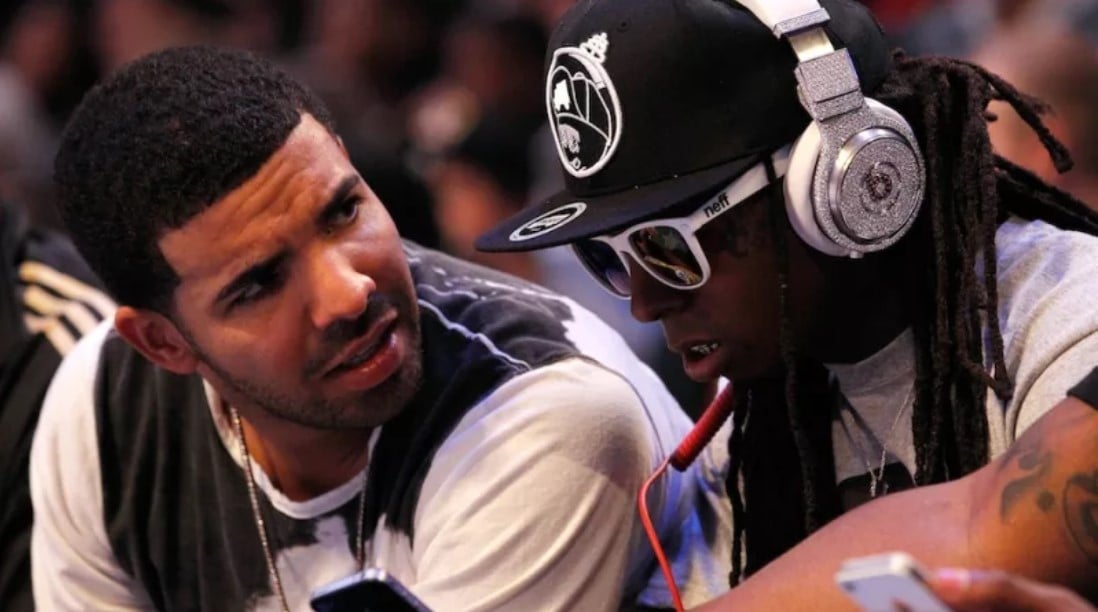 Lil Wayne wearing his custom Beats Pro worth $1 million