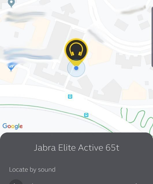 User Interface of the "Locate Earbuds" function in Jabra Sound+