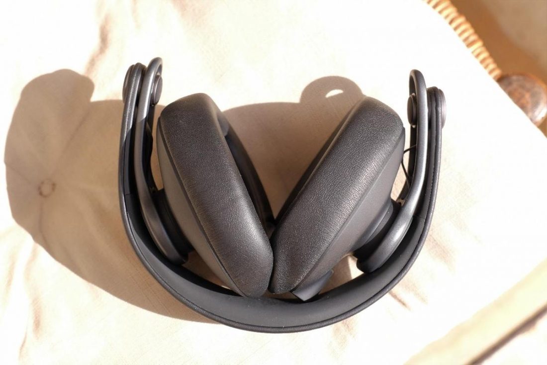 Very small when folded, but the ear pads are resting against each other.