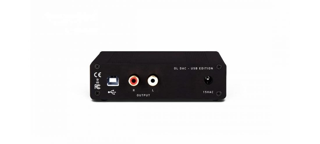 The simple OL DAC with a single USB input and RCA outputs. (From: jdslabs.com)