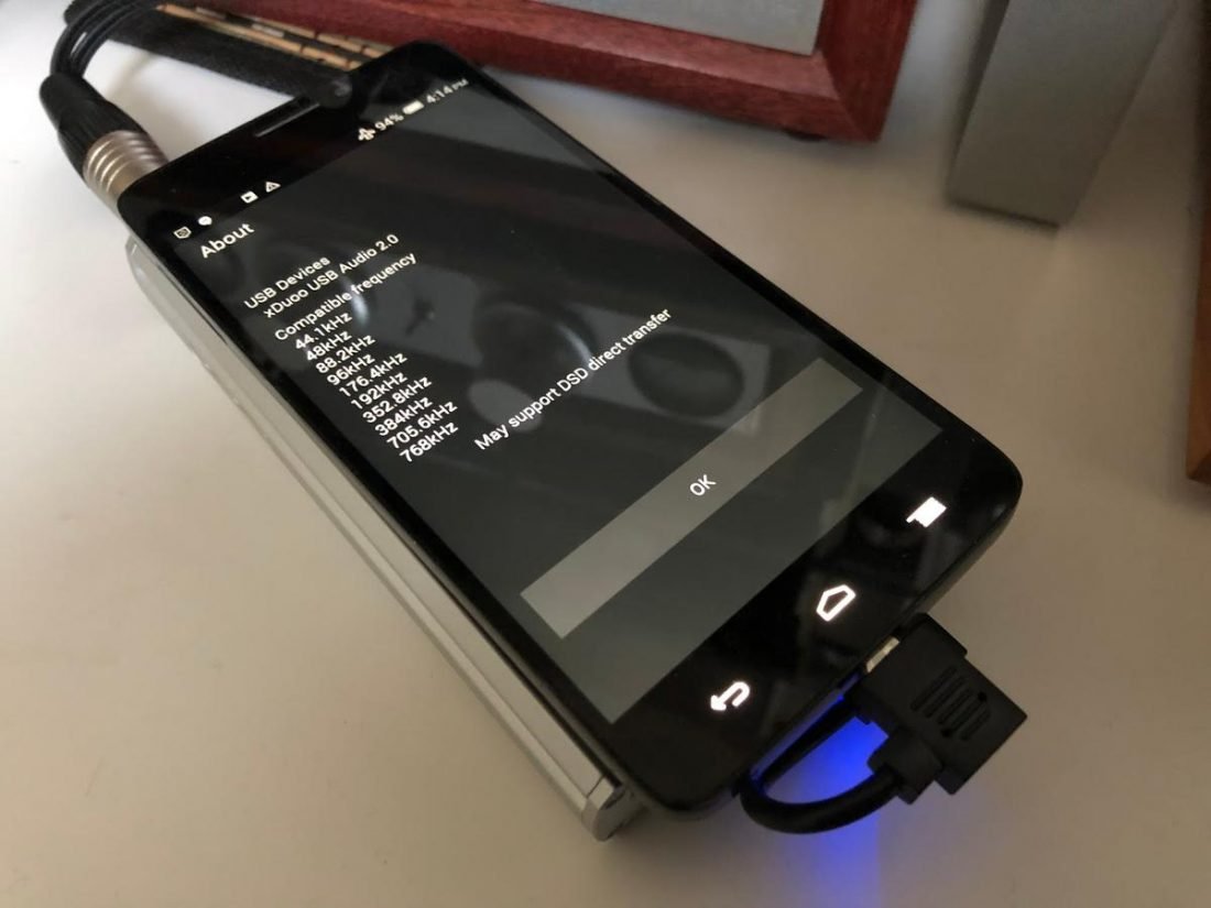 The XD05 Plus tethered to an Android phone.