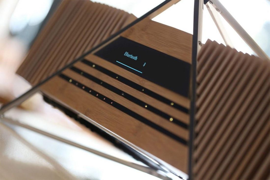 The iFi Aurora speaker's front is made of wood (From: iFi)
