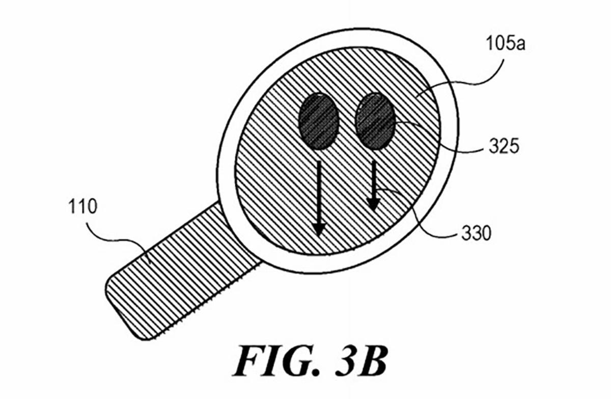 Integrated sensors would detect the orientation of the headphones and adjust your gestures accordingly (From: Apple)