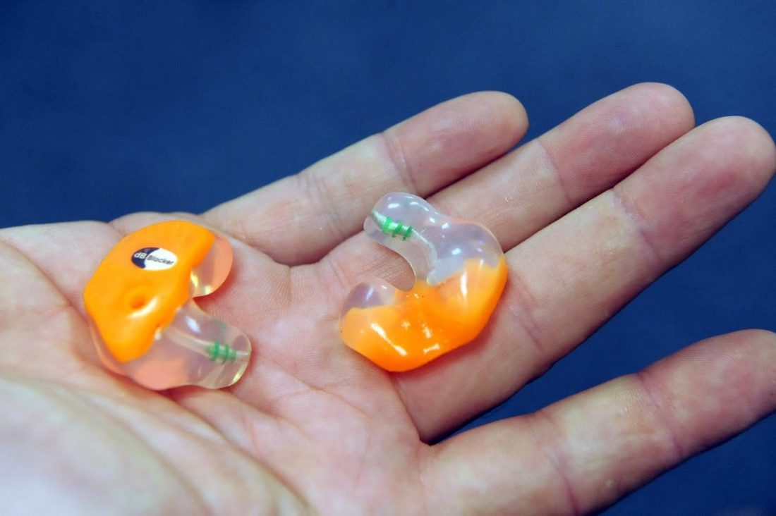 A pair of custom molded ear plugs (From: robins.af.mil)