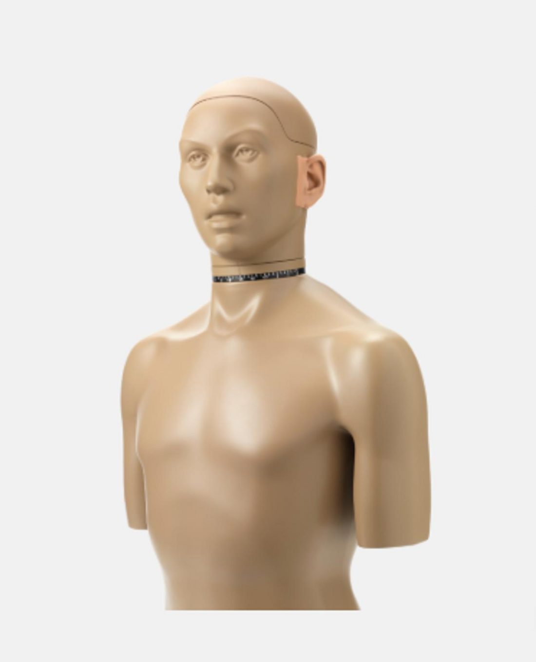This is a industry-standard head and torso simulator, a specialised piece of equipment aimed to achieve the 