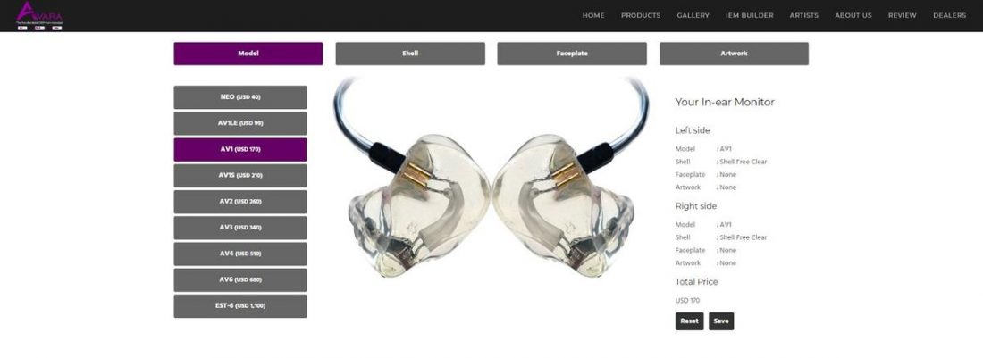 A user friendly site to customize your IEMs.