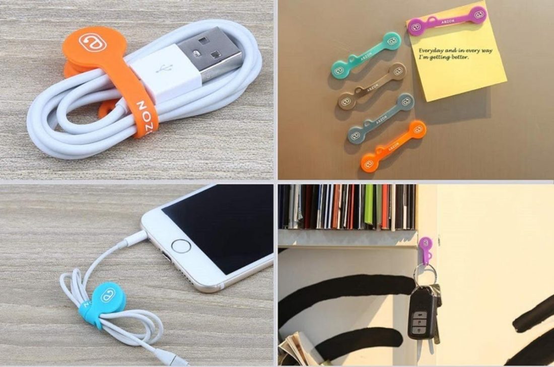 The ABZON magnetic cable organizer not only keeps your wires organized. You can even use it as a magnetic note holder or key organizer. (From: Amazon)