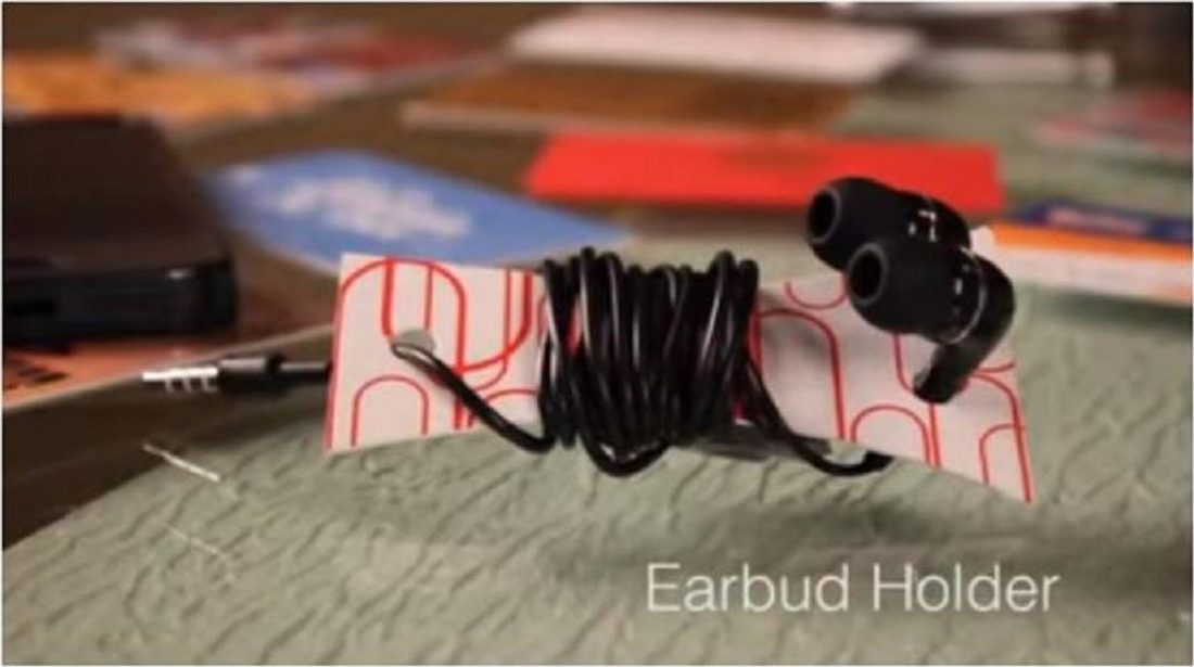Recycle oldcredit cards into earphone cord organizers (From: CreditCards.com)
