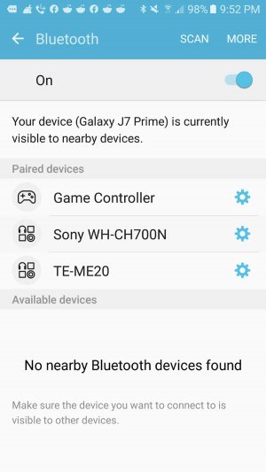 List of paired Bluetooth devices on Android