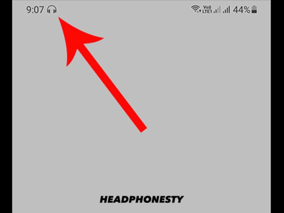 Headphone icon in an Android phone 