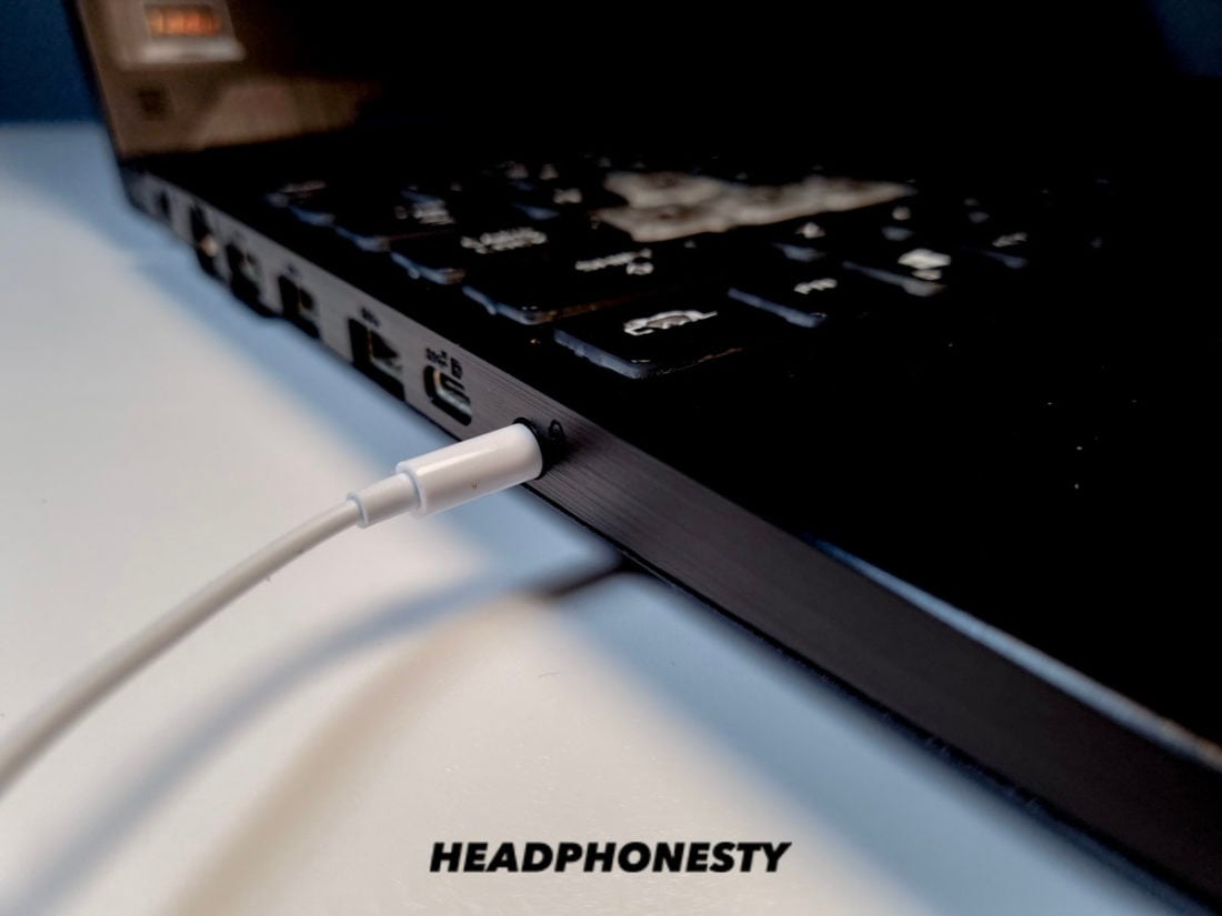 Headphones plugged in Windows PC