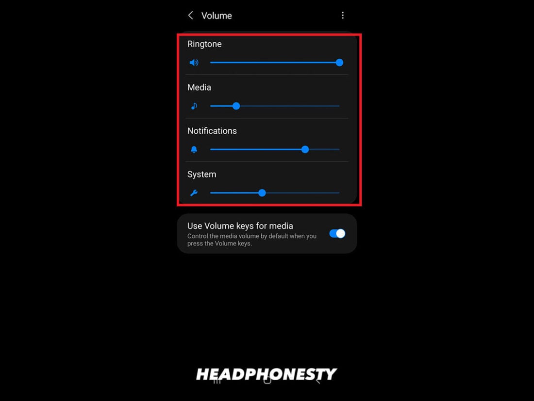 Volume Settings on Android