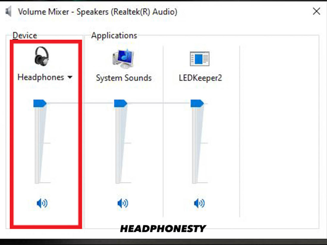 Volume Mixer on Windows 10