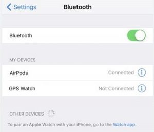 Accessing AirPods Settings