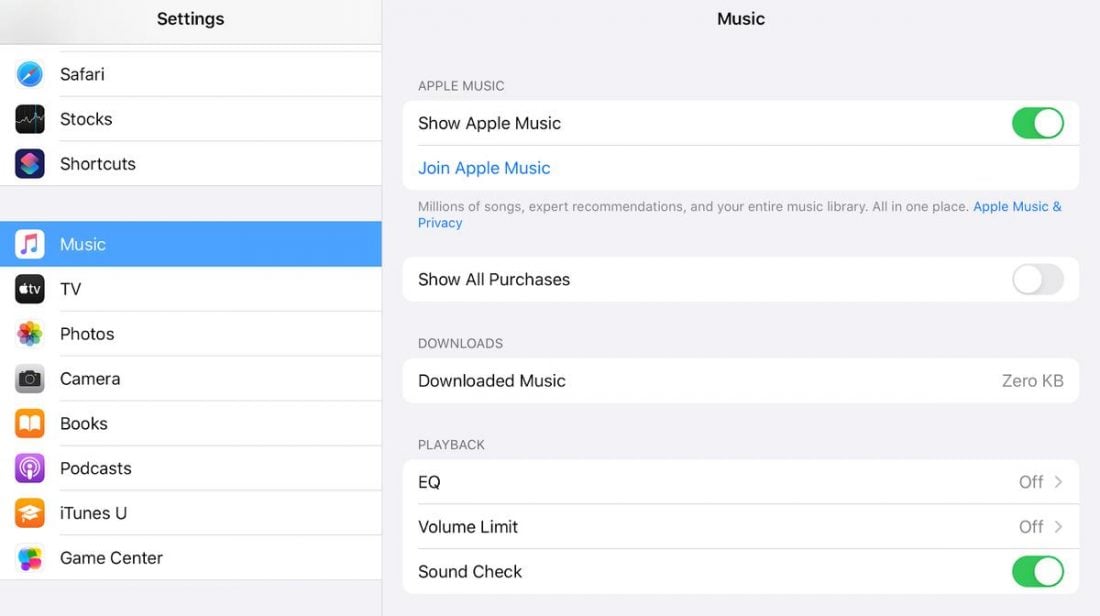 Accessing Music Settings in iOS