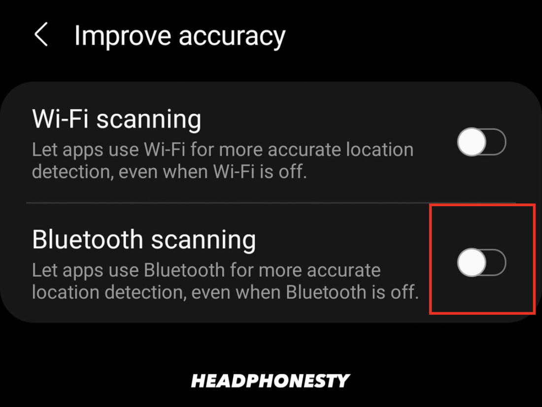 Disable Bluetooth Nearby Device Scanning in Android