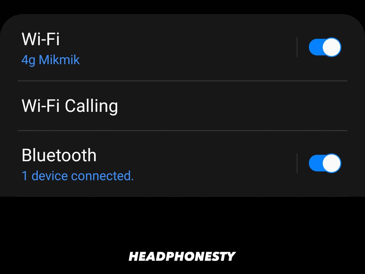 Going to Android Bluetooth settings