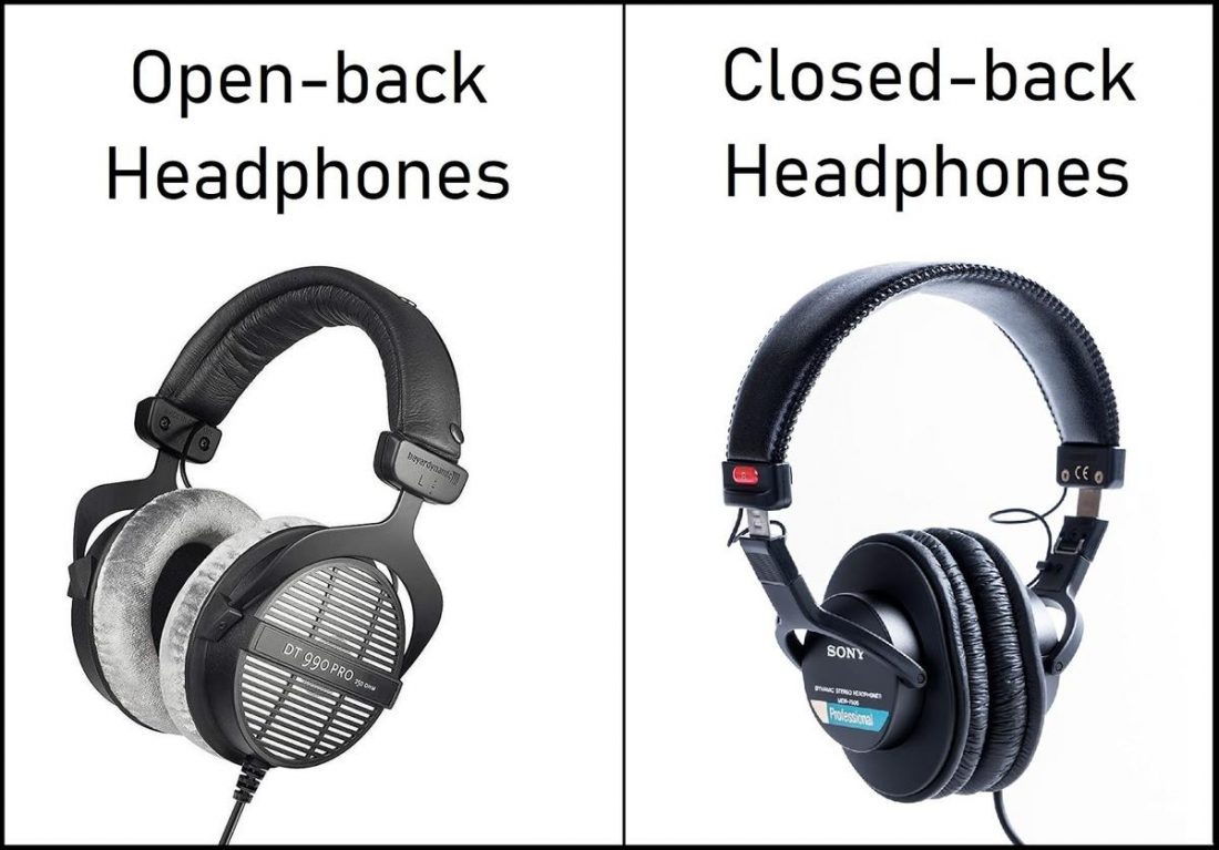 Open-back headphones (left) & Closed-back headphones (right). (From: amazon.com)