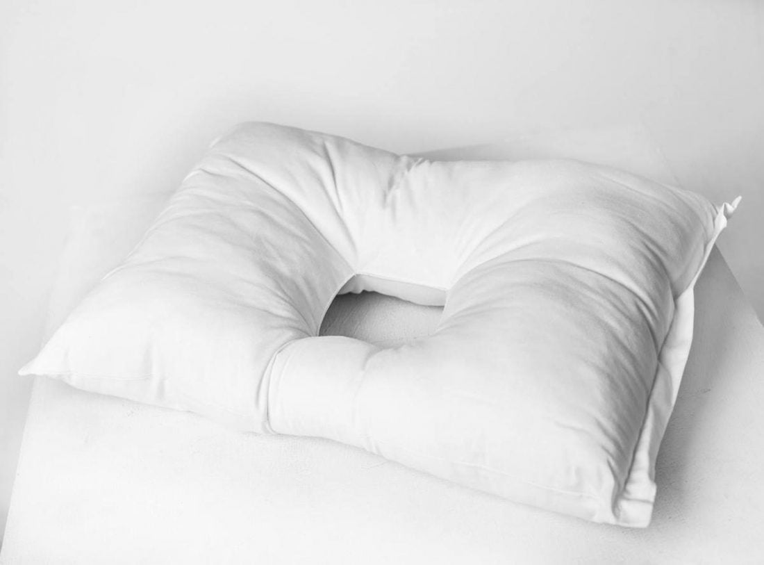 Pillow With a Hole has plenty of space in the middle to accommodate your headphones (From Facebook.com)