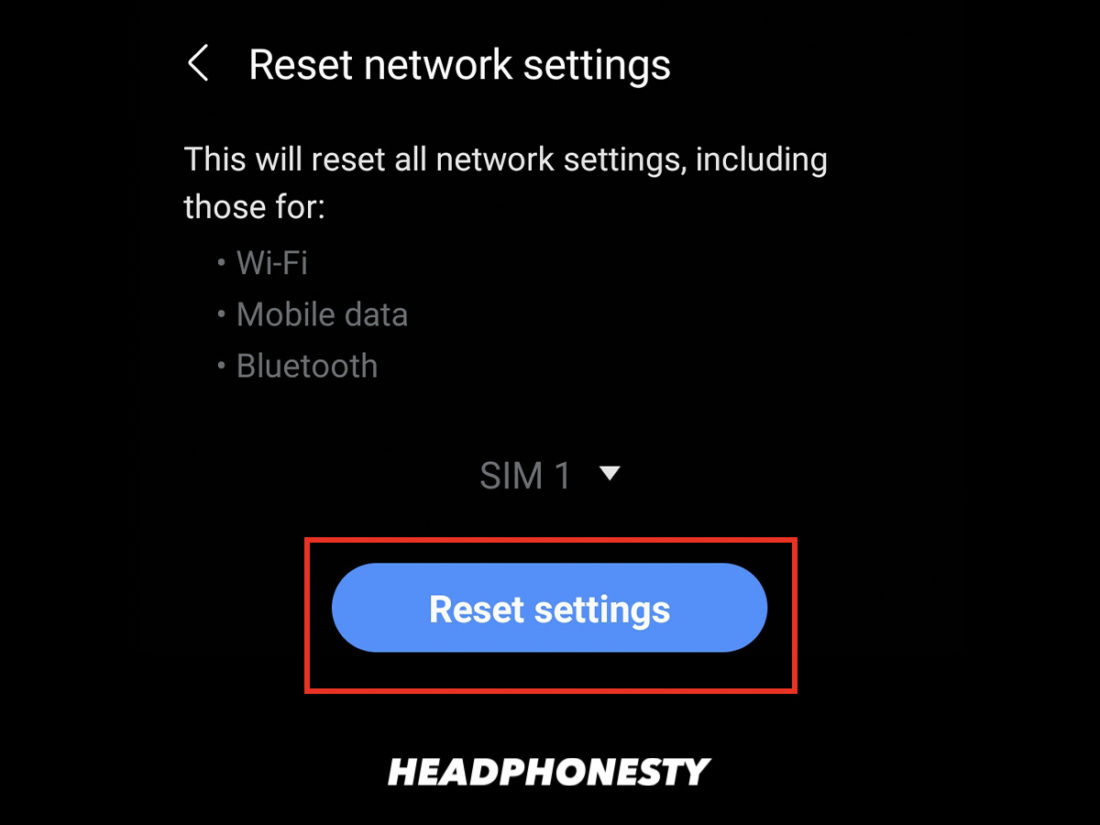 Reset Network Settings in Android