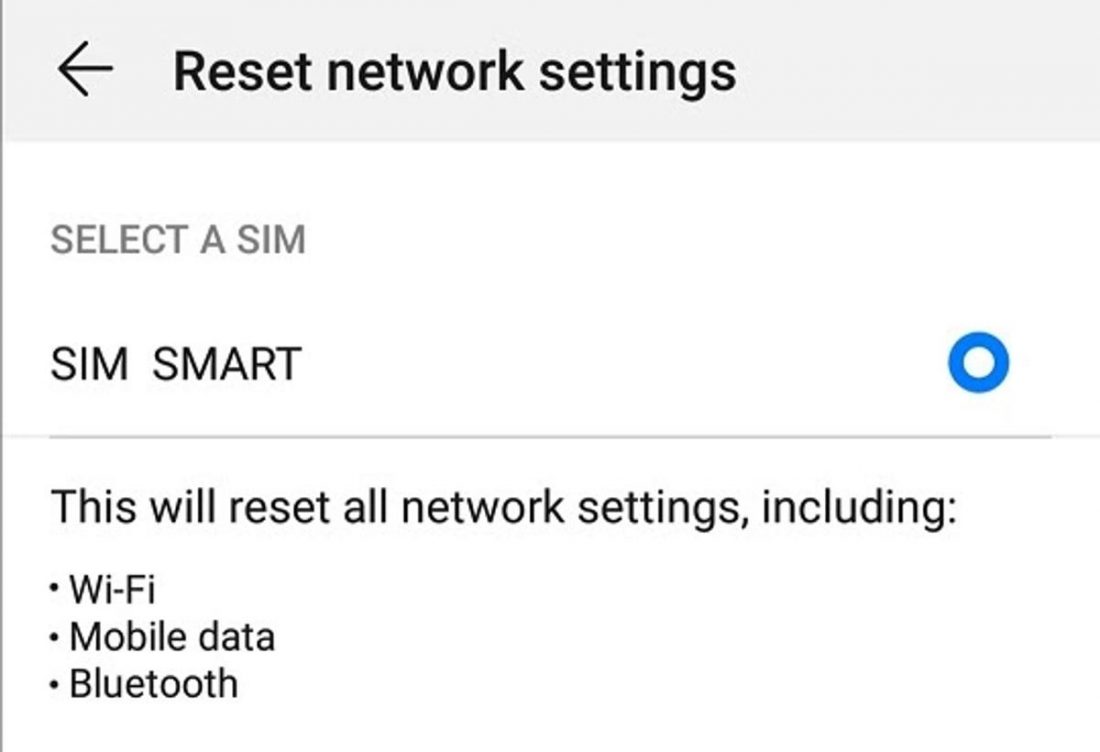 Reset Network Settings in Android