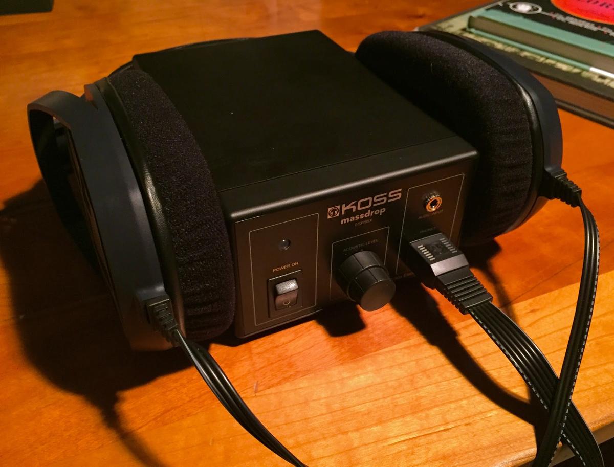 The full system, featuring the ESP/95X headphones and the E/90X energizer