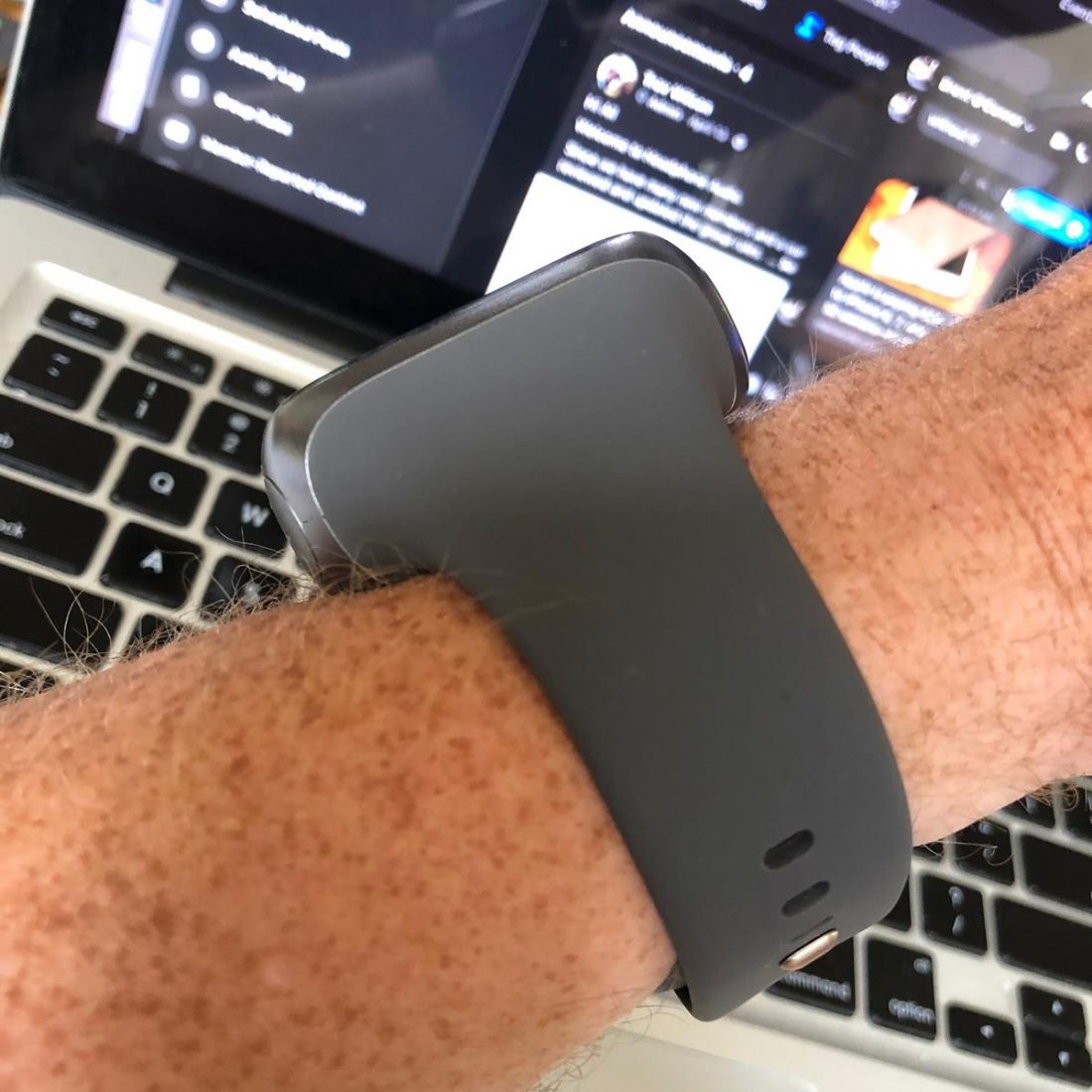 Just look at that dainty little thing. No... not my wrist! The Wearbuds Pro!