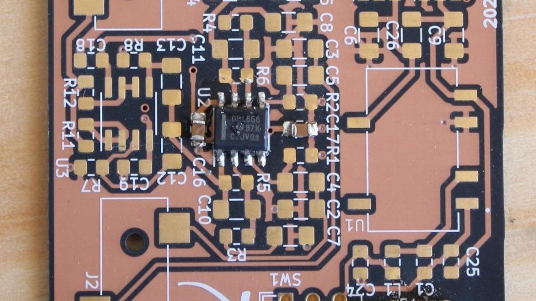 Decoupling capacitors for U2 have been soldered.