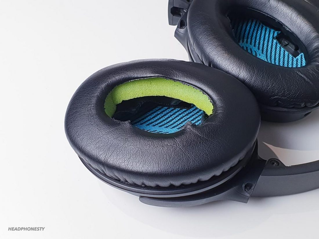 The earpads splitting at the seam.