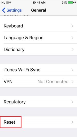 Resetting iOS Network Settings