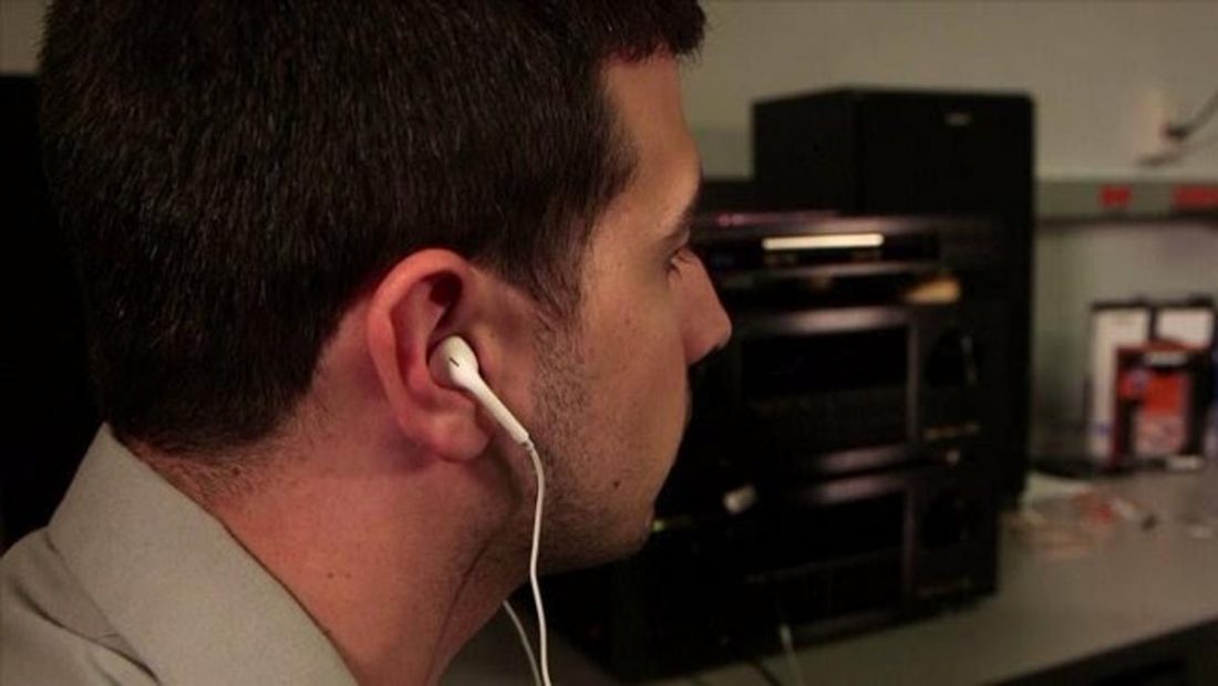 A person wearing the earbuds the wrong way. (From: cbs4indy.com)