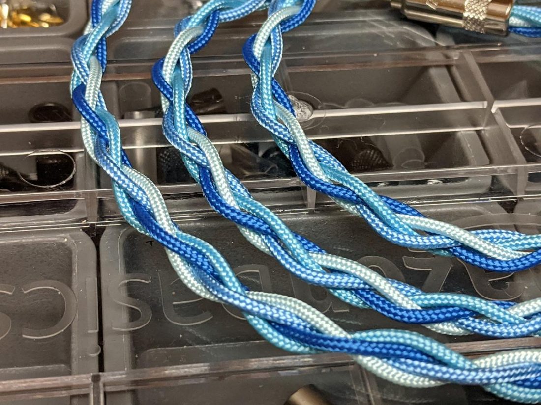 A blue braid.