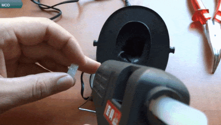 Gluing PE foam to speaker (From:HTibor DIY Youtube).