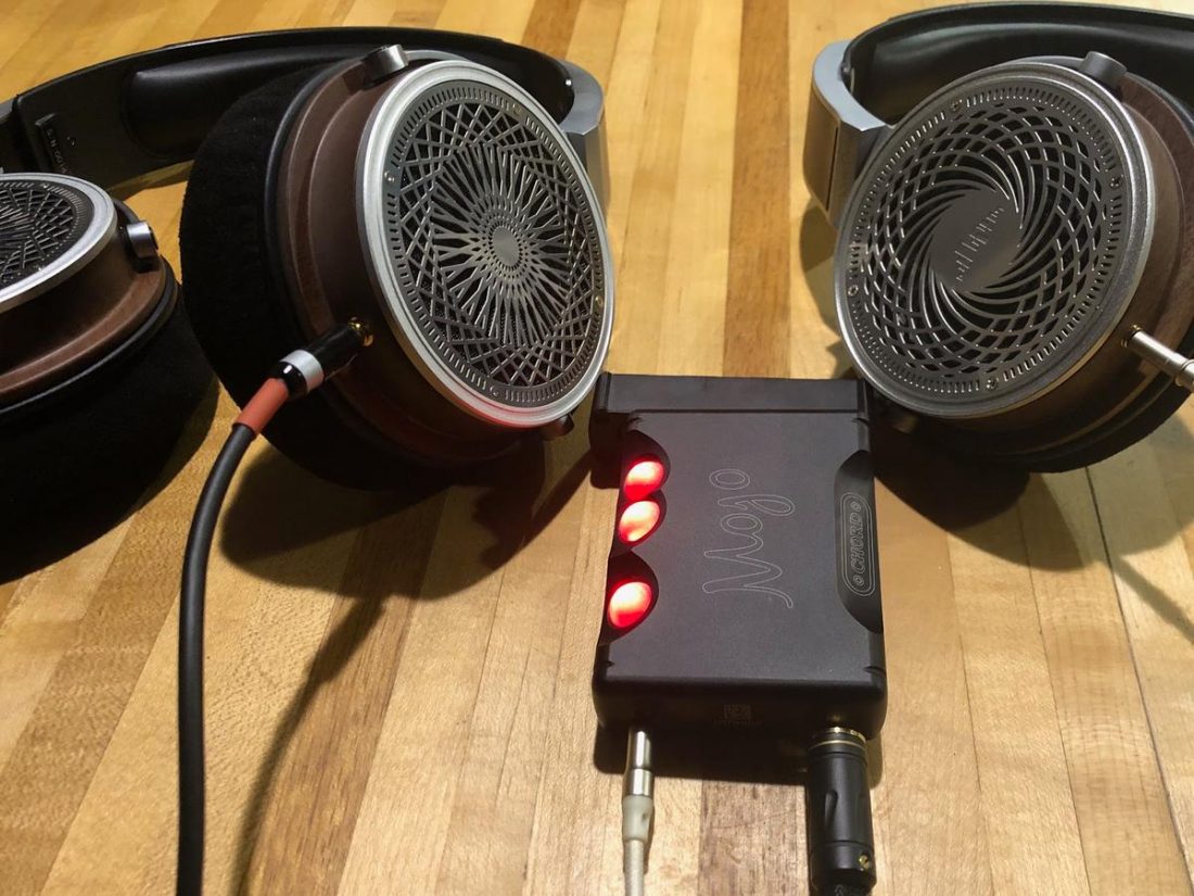 Comparing the sound of the Zeus (left) to the Helios (right). Wait, is that a wireless Chord Mojo?