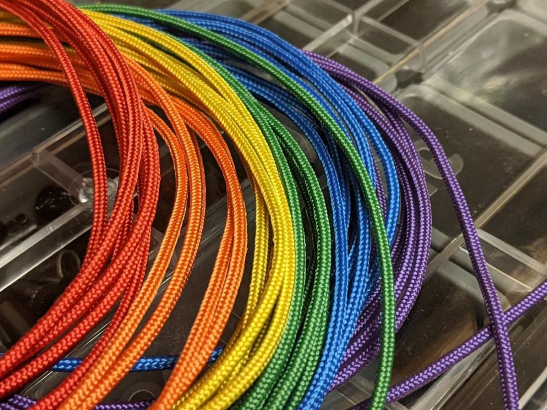 Cable sleeving is available in a rainbow of colors.