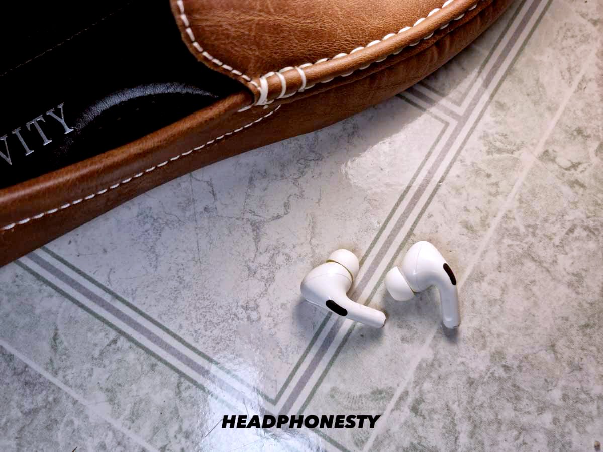 A Pair of AirPods Pro on the ground