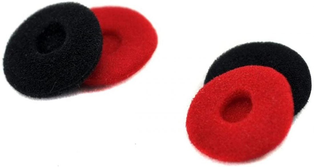 Red and black Ougual earbud covers (From: Amazon)