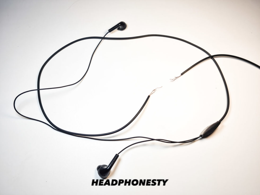 Broken headphone wire