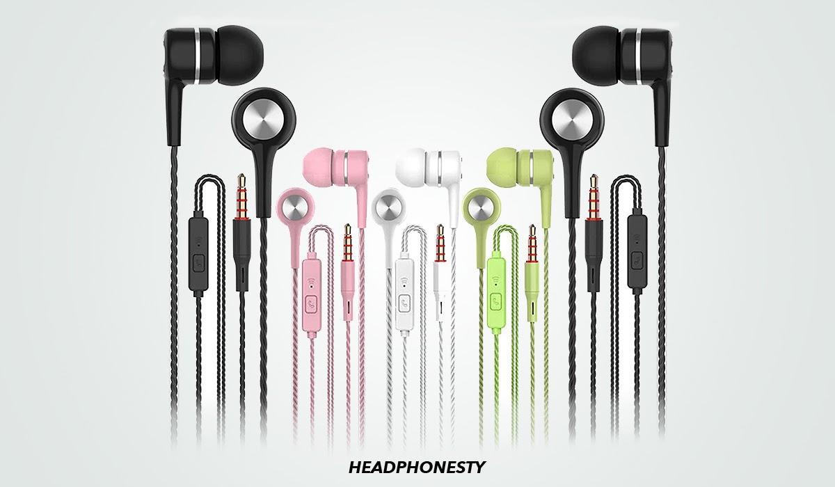 Close look at PUZMUG Earbuds (5 pack) (From: Amazon)