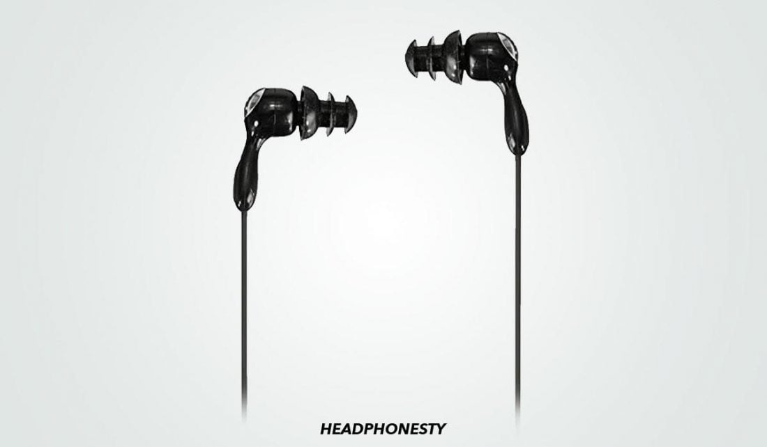 Close look at SWMIUSK Waterproof Headphones (From: Amazon)