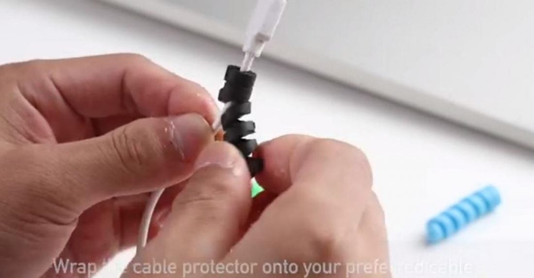 Wrapping the cable saver around the frayed cable (From: JetecOnline Amazon)