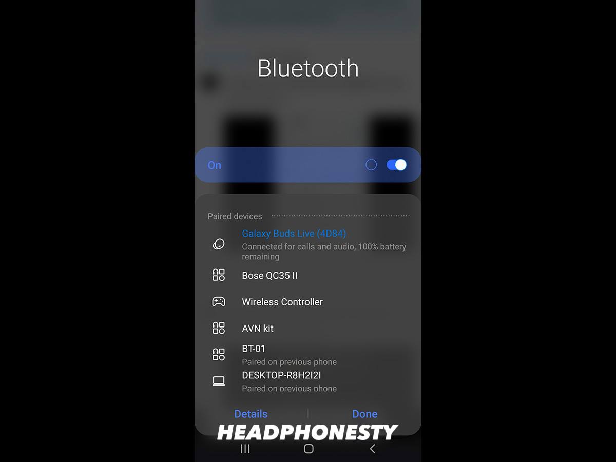 Bluetooth Headset connected to phone