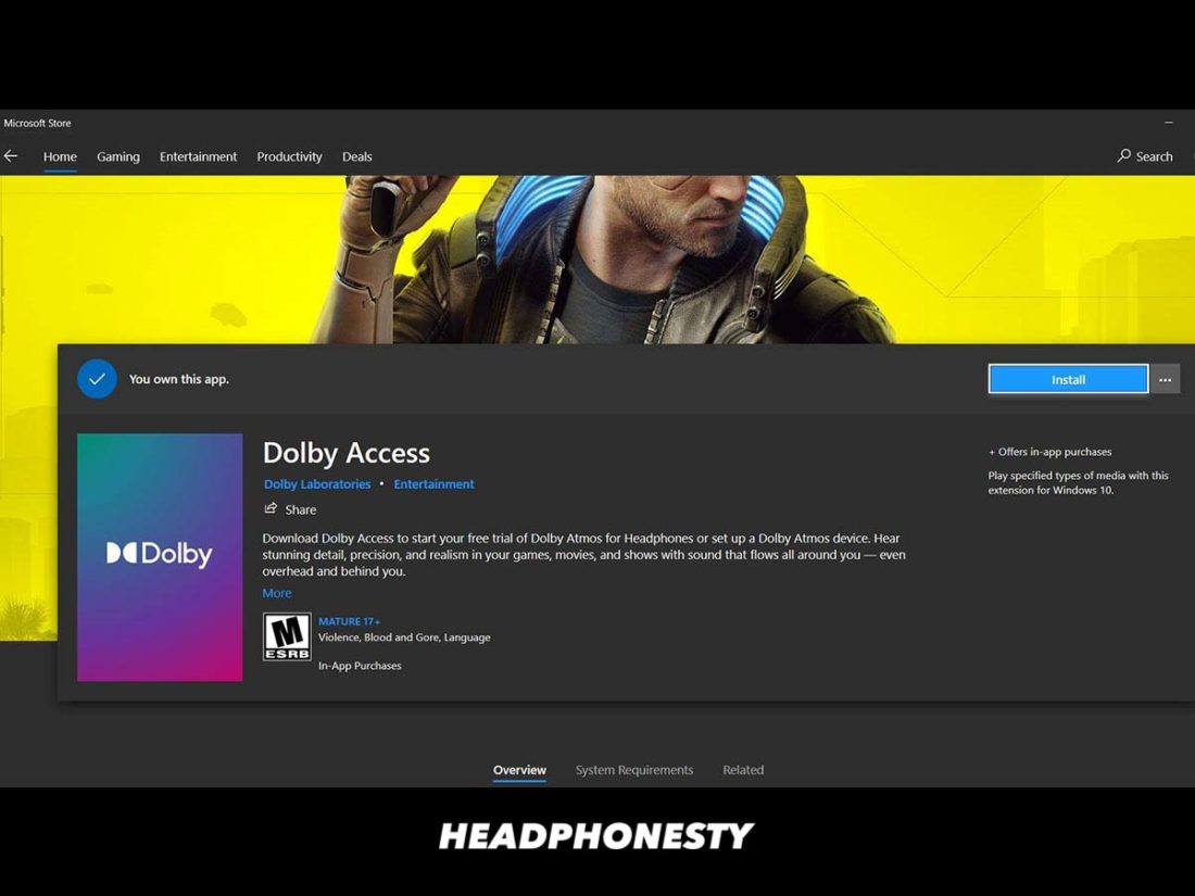 Dolby Atmos on Microsoft Store