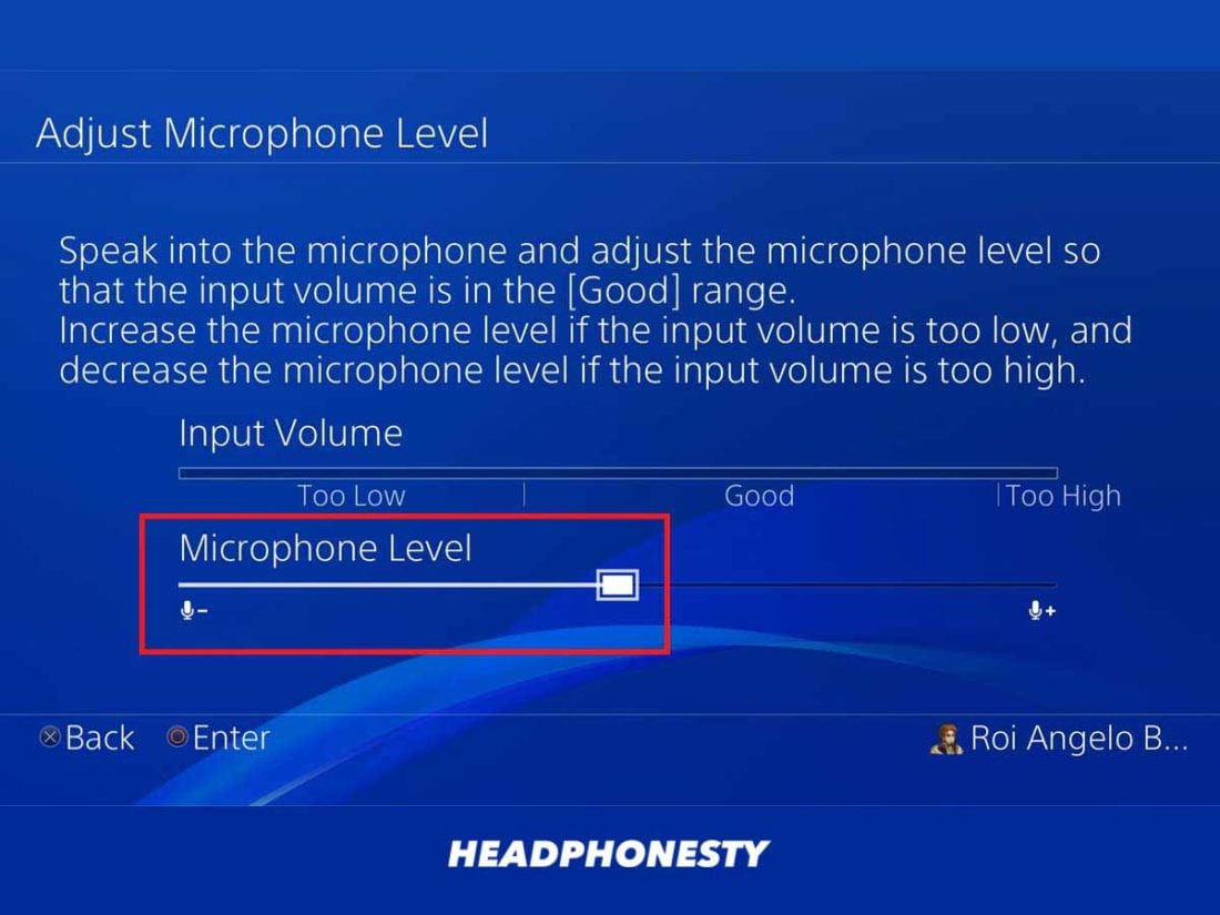 Adjust mic level