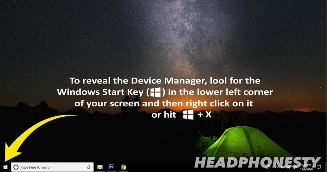 Look for Device Manager. Hit Windows key + X simultaneously.
