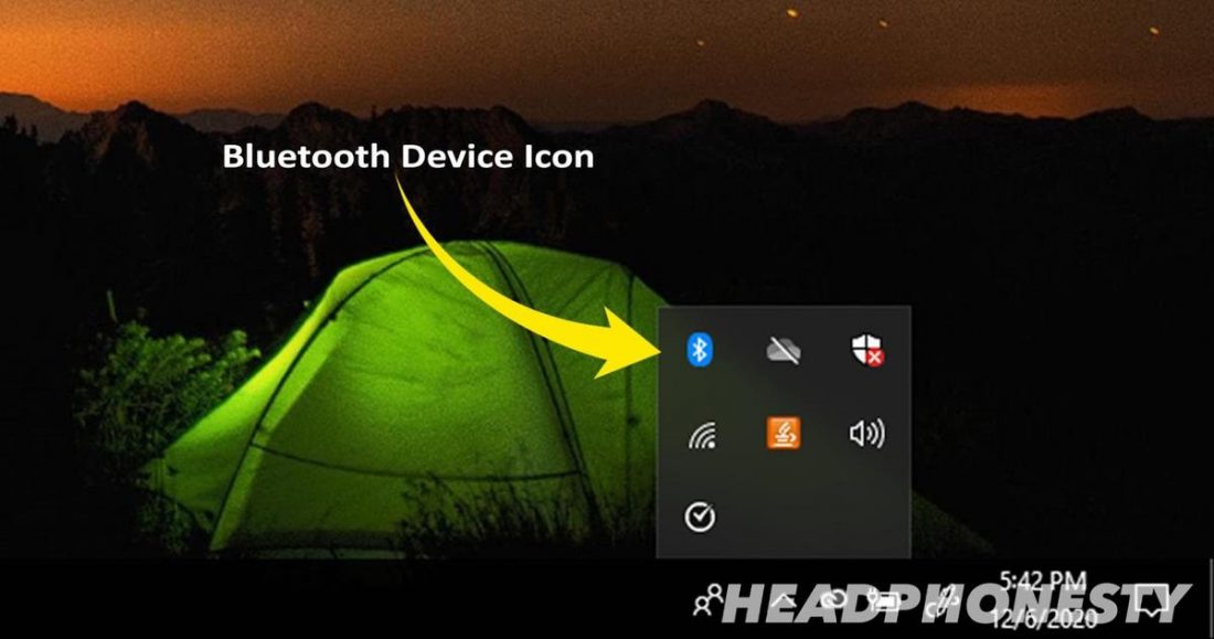 Search for the Bluetooth icon on the taskbar.