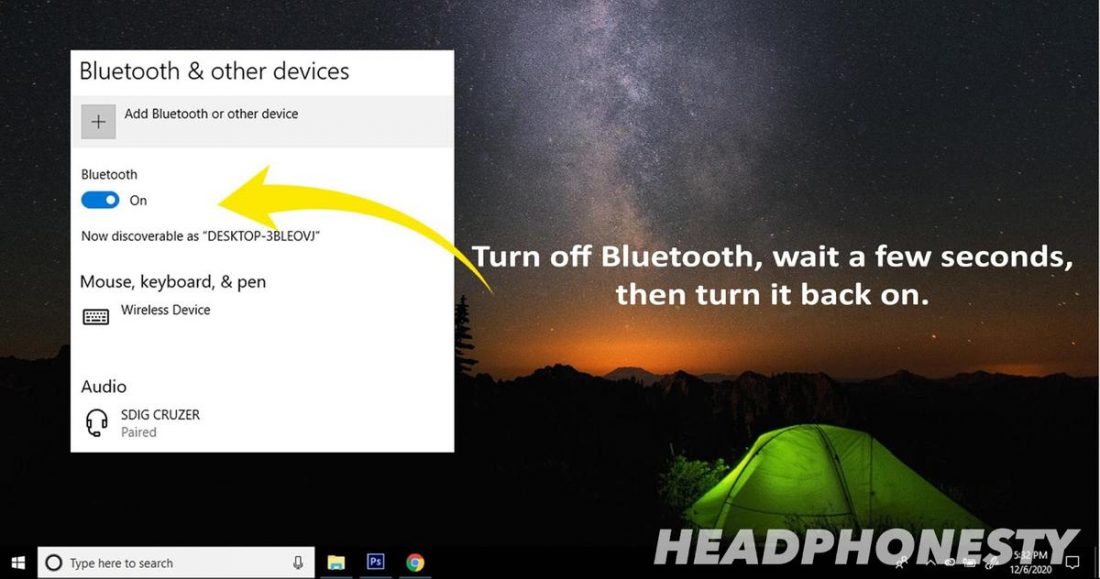 Turn off Bluetooth and wait for a few seconds, then turn it back on.