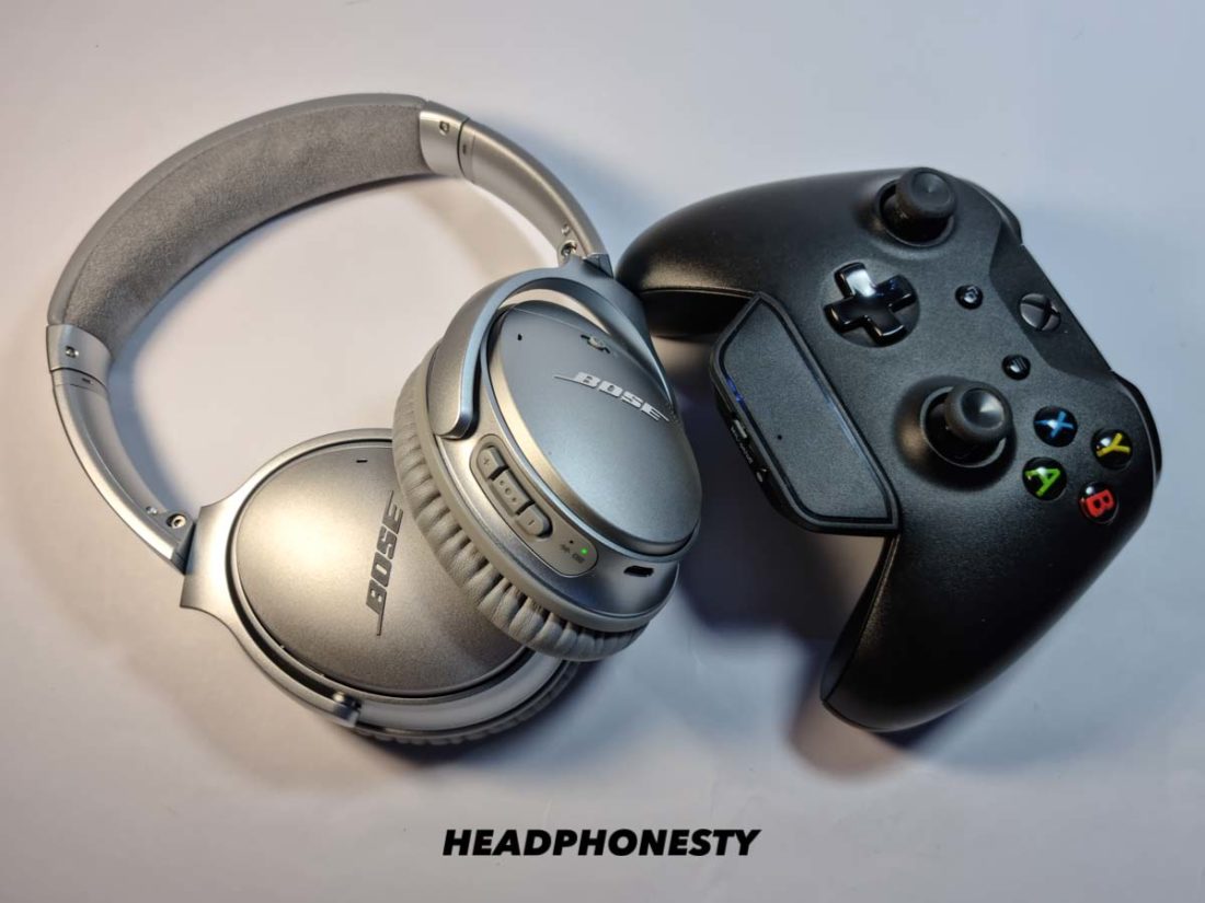 Bose headphones with Xbox controller