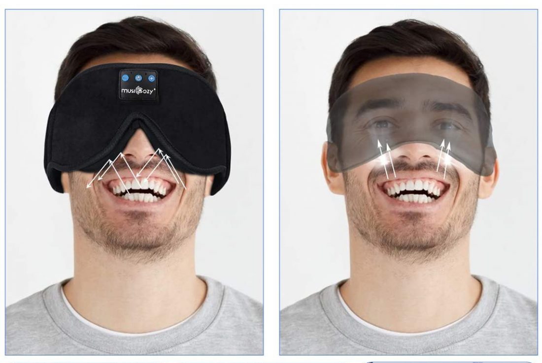 How sleep mask headphones block light vs headband headphones (From: Amazon)